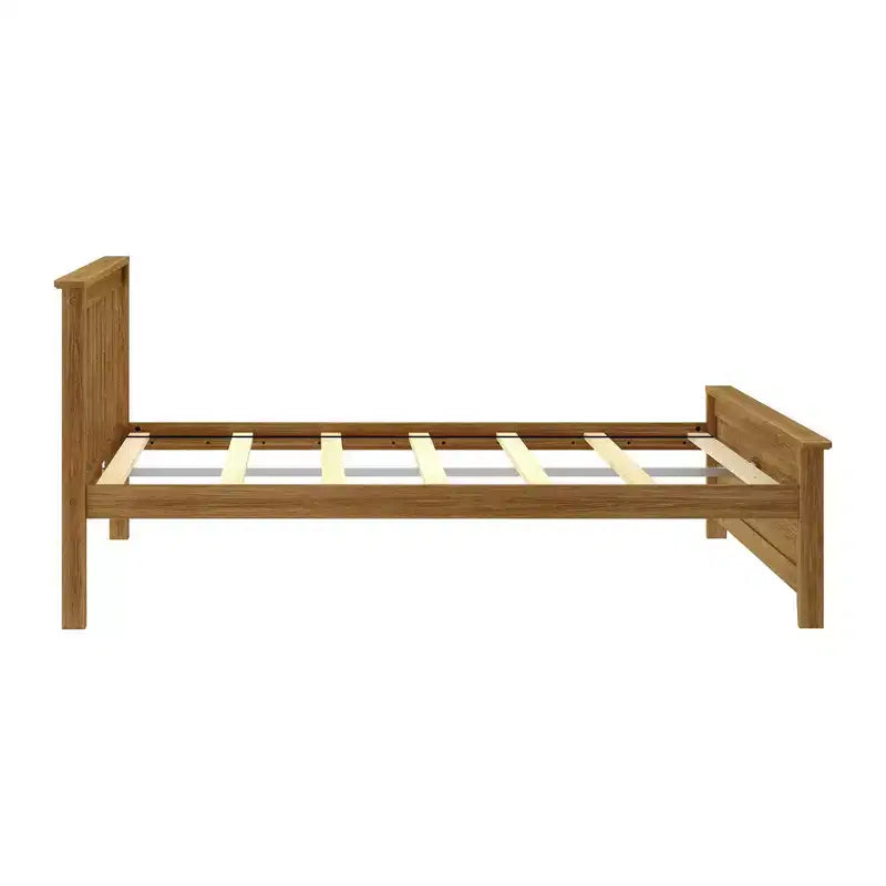 Cadre de lit double classique en bois massif Plank+Beam avec tête de lit pour adultes