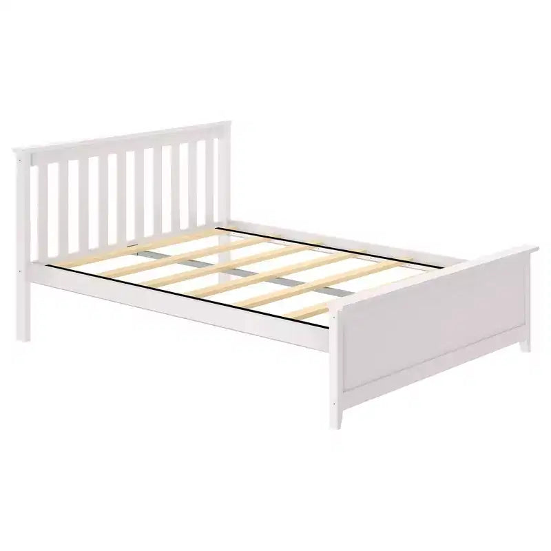 Cadre de lit double classique en bois massif Plank+Beam avec tête de lit pour adultes