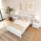 Cadre de lit double classique en bois massif Plank+Beam avec tête de lit pour adultes