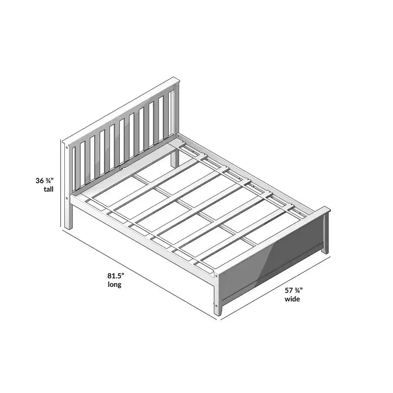 Cadre de lit double classique en bois massif Plank+Beam avec tête de lit pour adultes
