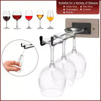 Sorbus Ensemble de porte-verres à pied mural en fil et bois gris – pour verres à vin, flûtes à champagne et verres à boire