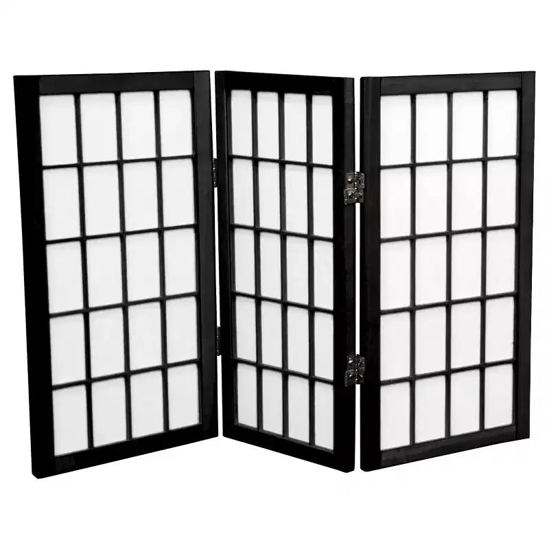Paravent shoji de table à 3 panneaux "Fenêtre" - 60 cm de haut