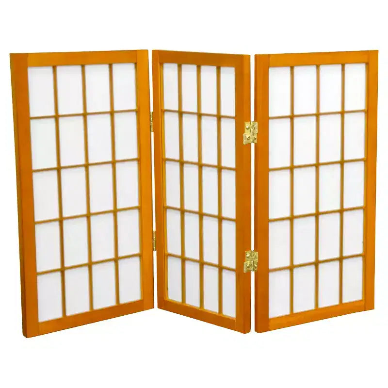 Paravent shoji de table à 3 panneaux "Fenêtre" - 60 cm de haut