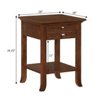 Table d'appoint Breighton Home American Heritage Logan à tiroir unique avec station de charge et tablette coulissante