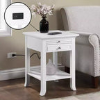 Table d'appoint Breighton Home American Heritage Logan à tiroir unique avec station de charge et tablette coulissante