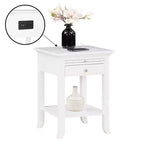 Table d'appoint Breighton Home American Heritage Logan à tiroir unique avec station de charge et tablette coulissante