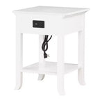 Table d'appoint Breighton Home American Heritage Logan à tiroir unique avec station de charge et tablette coulissante