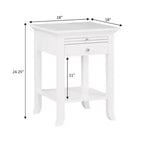 Table d'appoint Breighton Home American Heritage Logan à tiroir unique avec station de charge et tablette coulissante