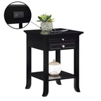 Table d'appoint Breighton Home American Heritage Logan à tiroir unique avec station de charge et tablette coulissante