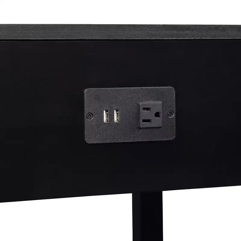 Table d'appoint Breighton Home American Heritage Logan à tiroir unique avec station de charge et tablette coulissante