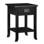 Table d'appoint Breighton Home American Heritage Logan à tiroir unique avec station de charge et tablette coulissante