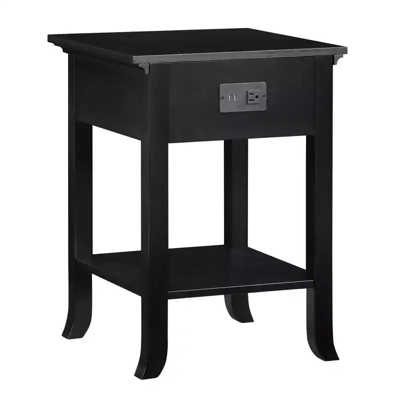 Table d'appoint Breighton Home American Heritage Logan à tiroir unique avec station de charge et tablette coulissante
