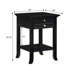 Table d'appoint Breighton Home American Heritage Logan à tiroir unique avec station de charge et tablette coulissante