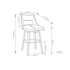 WyndenHall Lot de 2 tabourets de bar pivotants Kaydee