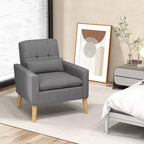 Costway Lot de 2 fauteuils d'appoint scandinaves en tissu de lin avec coussin lombaire