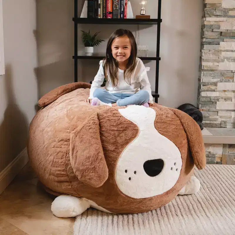Fauteuil pouf en mousse Big Joe Wild Things avec housse amovible, en fausse fourrure douce, pour enfants et adolescents