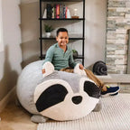 Fauteuil pouf en mousse Big Joe Wild Things avec housse amovible, en fausse fourrure douce, pour enfants et adolescents