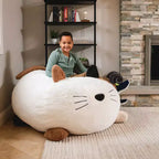 Fauteuil pouf en mousse Big Joe Wild Things avec housse amovible, en fausse fourrure douce, pour enfants et adolescents