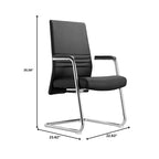 Chaise de bureau moderne Aleen de LeisureMod - Cuir rembourré avec base luge ergonomique en fer - Siège de bureau et de travail à domicile