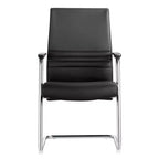 Chaise de bureau moderne Aleen de LeisureMod - Cuir rembourré avec base luge ergonomique en fer - Siège de bureau et de travail à domicile