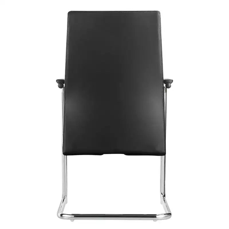 Chaise de bureau moderne Aleen de LeisureMod - Cuir rembourré avec base luge ergonomique en fer - Siège de bureau et de travail à domicile