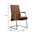 Chaise de bureau moderne Aleen de LeisureMod - Cuir rembourré avec base luge ergonomique en fer - Siège de bureau et de travail à domicile