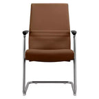 Chaise de bureau moderne Aleen de LeisureMod - Cuir rembourré avec base luge ergonomique en fer - Siège de bureau et de travail à domicile