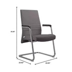 Chaise de bureau moderne Aleen de LeisureMod - Cuir rembourré avec base luge ergonomique en fer - Siège de bureau et de travail à domicile