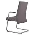 Chaise de bureau moderne Aleen de LeisureMod - Cuir rembourré avec base luge ergonomique en fer - Siège de bureau et de travail à domicile