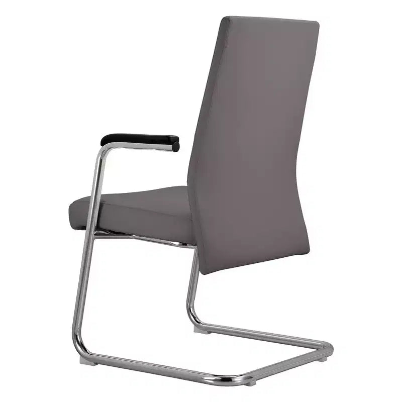 Chaise de bureau moderne Aleen de LeisureMod - Cuir rembourré avec base luge ergonomique en fer - Siège de bureau et de travail à domicile