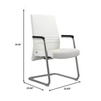 Chaise de bureau moderne Aleen de LeisureMod - Cuir rembourré avec base luge ergonomique en fer - Siège de bureau et de travail à domicile