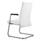 Chaise de bureau moderne Aleen de LeisureMod - Cuir rembourré avec base luge ergonomique en fer - Siège de bureau et de travail à domicile