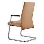 Chaise de bureau moderne Aleen de LeisureMod - Cuir rembourré avec base luge ergonomique en fer - Siège de bureau et de travail à domicile