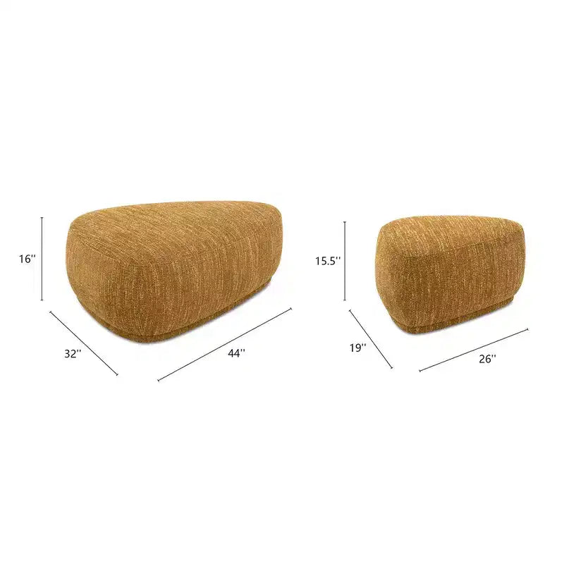 Jennifer Taylor Home Pebble Ensemble de poufs triangulaires arrondis 44 et 26