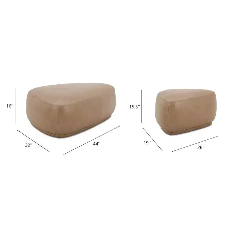Jennifer Taylor Home Pebble Ensemble de poufs triangulaires arrondis 44 et 26