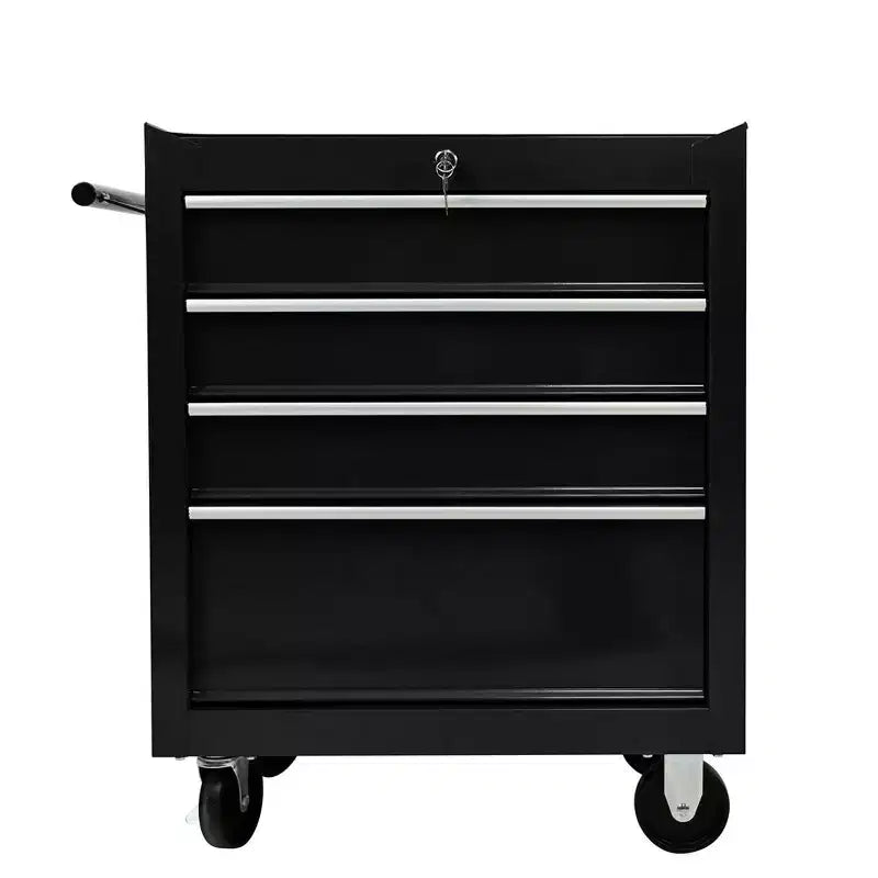 Tool Cart On Wheels with Drawers,4 Drawer Rolling Tool Box,Locking Tool Chest Cabinet,Mobile Toolbox for Garage Home Workshop Mechanics Craft Black