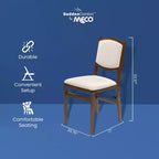 MECO Stakmore Lot de 4 chaises de salle à manger pliantes compactes contemporaines en bois massif de qualité supérieure avec siège rembourré en tissu, coloris bois fruitier
