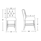 WestinTrends Hayes Tabouret de comptoir capitonné en tissu de lin, lot de 3, gris antique, marron