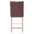 WestinTrends Hayes Tabouret de comptoir capitonné en tissu de lin, lot de 3, gris antique, marron