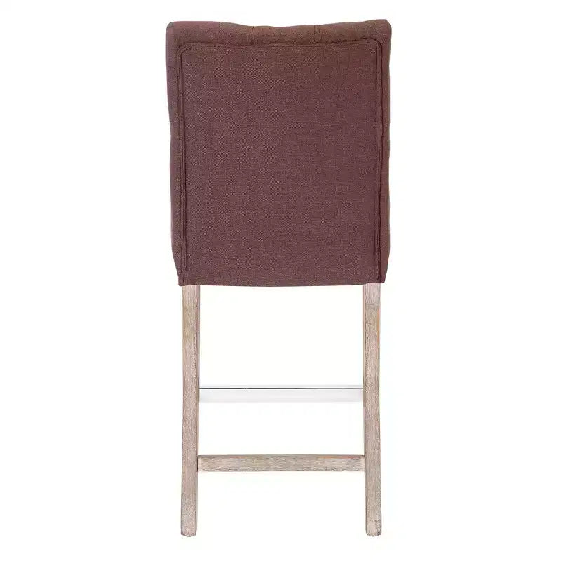 WestinTrends Hayes Tabouret de comptoir capitonné en tissu de lin, lot de 3, gris antique, marron