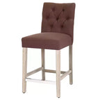WestinTrends Hayes Tabouret de comptoir capitonné en tissu de lin, lot de 3, gris antique, marron