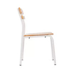 Chaise de salle à manger Emma et Oliver avec cadre en métal et assise et dossier en bois massif à finition antique