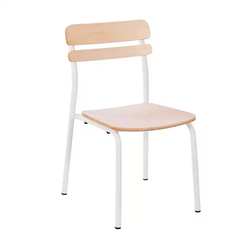 Emma and Oliver Dining Chair with Metal Frame and Solid Wood Seat and Back with Antique Finish