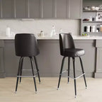 Tabouret de bar Emma et Oliver en métal avec siège baquet pivotant