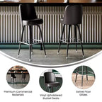 Tabouret de bar Emma et Oliver en métal avec siège baquet pivotant