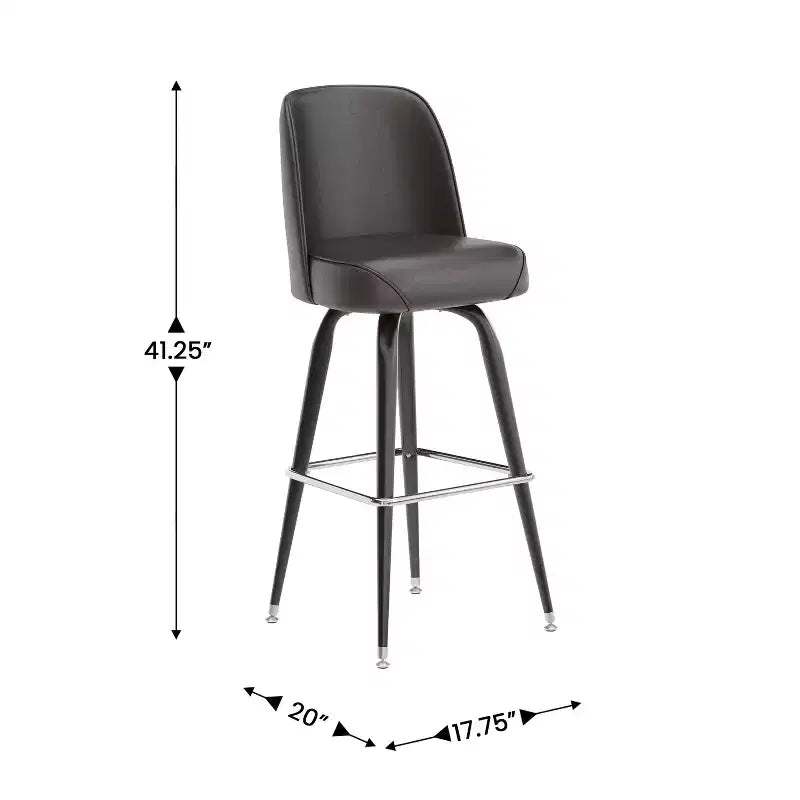 Tabouret de bar Emma et Oliver en métal avec siège baquet pivotant