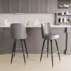 Tabouret de bar Emma et Oliver en métal avec siège baquet pivotant