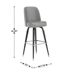 Tabouret de bar Emma et Oliver en métal avec siège baquet pivotant