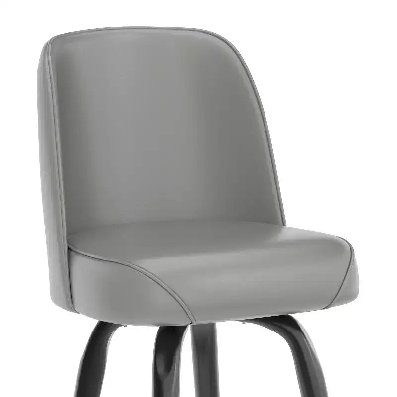 Tabouret de bar Emma et Oliver en métal avec siège baquet pivotant
