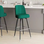 Tabouret de bar Emma et Oliver en métal avec siège baquet pivotant